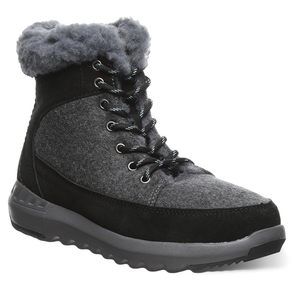 BEARPAW Women's Cheryl Suede Winter Boots Black Gray Size 10